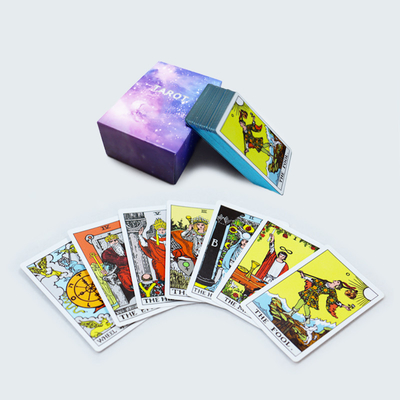 Beli Kartu Tarot Miniatur Original Blue Edge Cetak Kartu Tarot Ungu Romantis Dengan Kantong online manufacture
