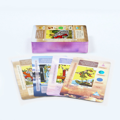 Beli Custom Printed Russian Purple Edge Tarot Cards Mencetak Informasi Rinci Kartu Tarot online manufacture