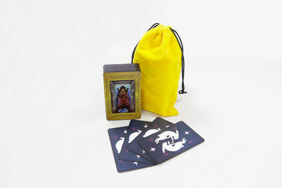 Beli Disesuaikan cetak berkualitas tinggi Black Edge Kartu Tarot Rusia Dengan Tas Cetak Kartu Tarot Penyihir Klasik Dengan Kata Kunci online manufacture