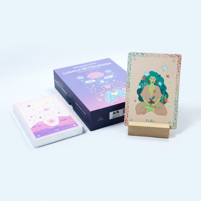 Beli Custom Printed Purple French Oracle Tarot Cards Printing Make High Quality Ladies Tarot Card dengan tas online manufacture