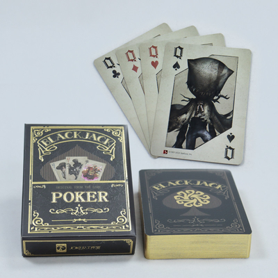 Beli Custom Printed Logo Perak Emas Foil Edge Poker Deck Di Kertas Mewah Dalam Format AI online manufacture