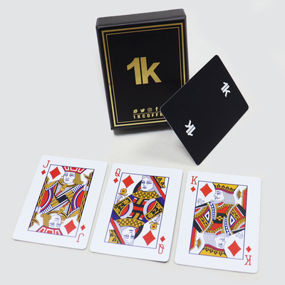 Beli Cetak Iklan Kartu Poker Kelas Kasino tahan lama Jerman Kartu bermain kertas inti hitam online manufacture