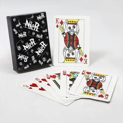 Beli Dek Kartu Remi Poker Ukuran Standar Kustom Berwarna Hitam Biru dengan Kotak dan Logo Kustom online manufacture