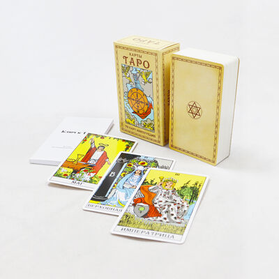 Beli Kartu Tarot Kertas Inti Hitam 310gsm Desain Khusus dengan Buku Panduan untuk Divinasi online manufacture