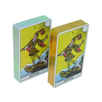 Beli Desain Custom Holographic Gold Edge Tarot Card dengan Ukuran 57*87mm dan Instruksi Pamplet online manufacture