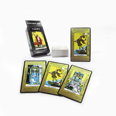 Beli Kartu Tarot Desain Kustom Kertas Inti Hitam 310gsm dengan Sampel Gratis untuk Dek Oracle yang Dipersonalisasi online manufacture