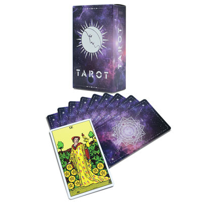 Beli Custom Printed 310gsm Black Core Paper Tarot Card dengan Buku Panduan dalam Ukuran Disesuaikan online manufacture
