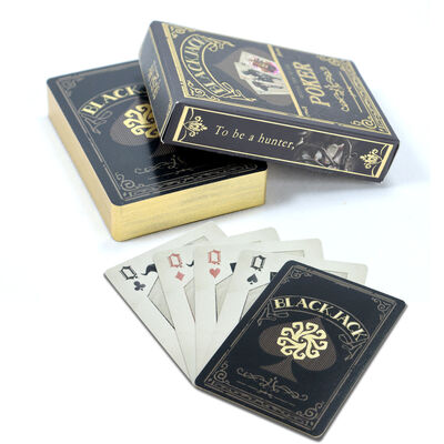 Beli Desain Custom Gold Edge Waterproof PVC Personalized Poker Deck untuk pesta dan hadiah online manufacture