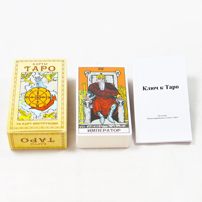 Custom Rusia Kertas Penegasan Kartu Tarot Bermain Game Kartu Deck Dengan Kotak