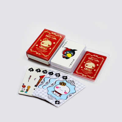 OEM Kartun Kartu Permainan Gaya Likable Kartu Poker Dengan Kotak Plastik