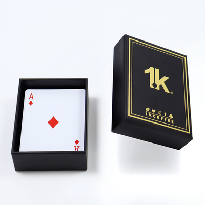 Set Kartu Poker Cetak Khusus Dengan Kotak Foil Emas 100% Waterproof Dan Logo Khusus