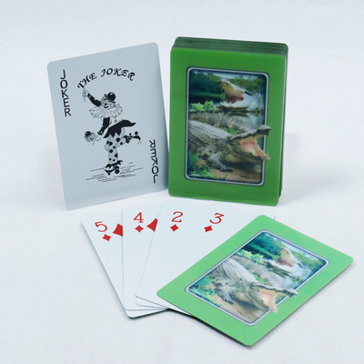 Custom Printed 3D Dinosaur Motif Poker Deck Graphic Adult Game Card untuk Hiburan