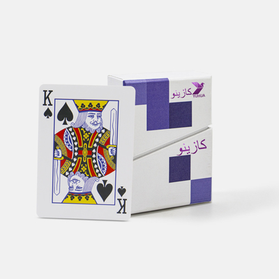Custom Printed Plastic Washable Playing Cards With Dark Back Linen Texture Normal Size