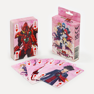 Custom Paper Playing Card Game Ukuran Cetak Klasik Kartun Dek Dengan Lapisan