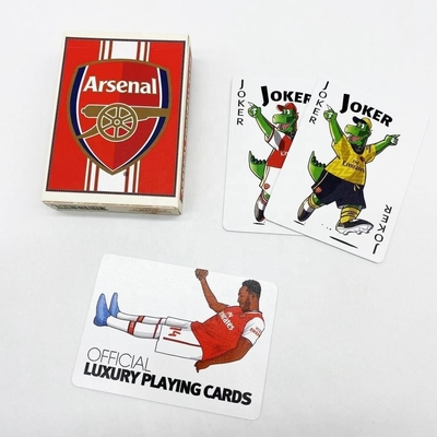 Custom Printed Football Star Poker Bermain Kartu 100 Kartu Plastik