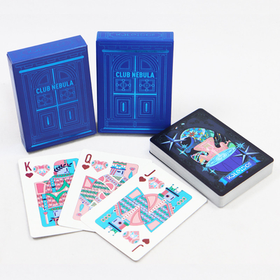 Glossy Varnishing Surface Finishing Texas Poker Cards Untuk Personalisasi