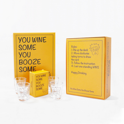 CMYK / Pantone Colors Printing Custom Yellow Drinking Booze Game Card Untuk US Party Fun
