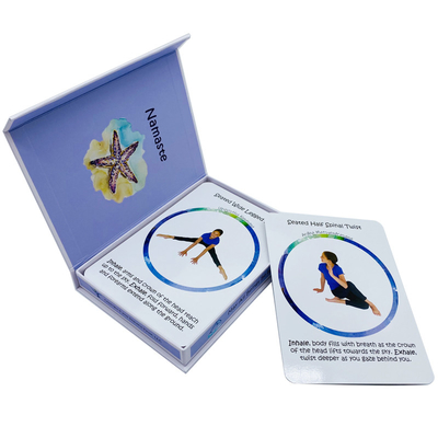 Custom Printing Yoga Motion Flash Cards Untuk Latihan Olahraga Pendidikan Normal