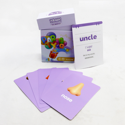 Mencetak Surat Flash Card Belajar Untuk Anak-anak Desain Logo Custom Kecerdasan Mainan