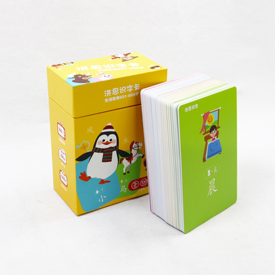 Desain kustom anak-anak Flash Card untuk anak-anak dicetak belajar kartu latihan Cina