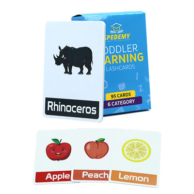 CMYK Color Printing Customized Size Kata Bahasa Inggris Belajar Flash Card Toy Untuk Anak Kecil