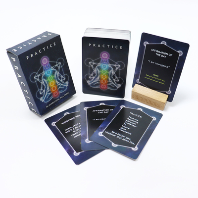 CMYK atau PMS Cetak Inspirational Pull Card Game Set Untuk Latihan Penegasan Aktif