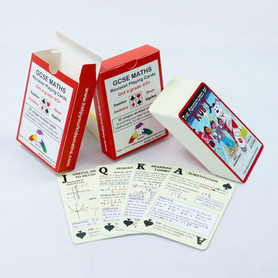 Kartu Pengetahuan Matematika Pencetakan Custom Flashing Playing Cards Game Printing Serving Maths Revision Card