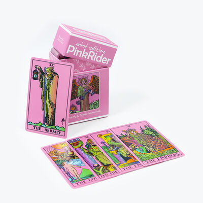 Disesuaikan CMYK Cetak 300-400gsm Art Paper Kartu Tarot dengan Buku Panduan