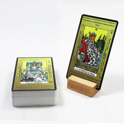 Kartu Tarot Cetak Ramah Lingkungan Foil Emas Ukuran Kustom dengan Cetakan Kustom