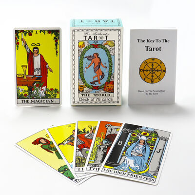 Full Color Custom Classical Tarot Oracle Printing Personalized Color Tarot Card Factory Design Tarot Card dengan Buku Panduan